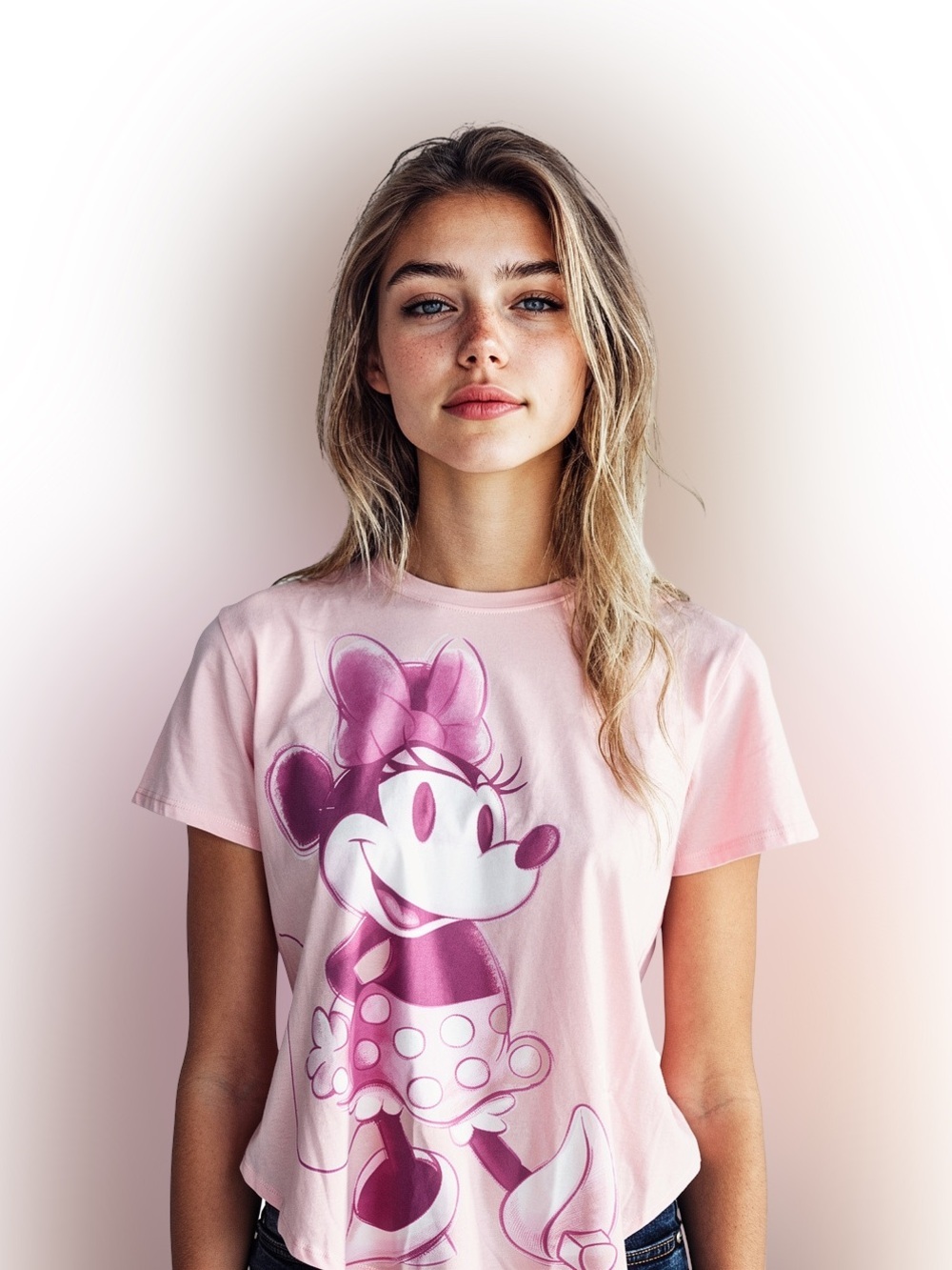 Disney Minnie Mouse Pink Graphic Tee Women’s M/L Disney 100 Oversized Shirt